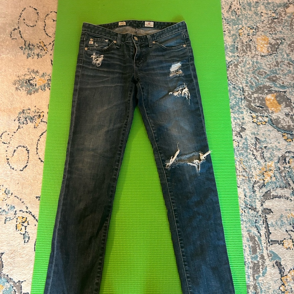AG Distressed Blue Jeans